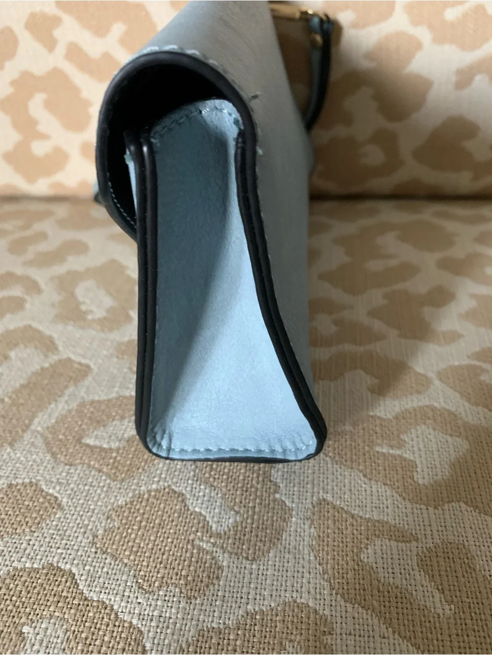 Light Blue Wristlet Clutch - Vegan Leather Like New!!